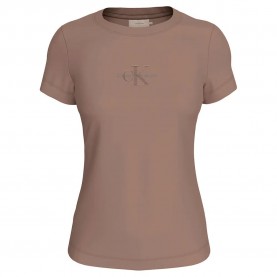 тениска,дамски,тениски,calvin,klein,monologo,short,sleeve,t,shirt,taupe,gray,(brown)