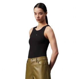 тениска,дамски,тениски,calvin,klein,woven,label,rib,sleeveless,t,shirt,black,(ck,black)