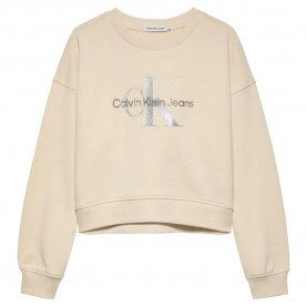 суичър,детски,блузи,calvin,klein,glitter,monologo,hoodie,beige