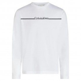 тениска,мъжки,тениски,calvin,klein,split,line,logo,long,sleeve,t,shirt,white