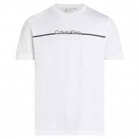 тениска,мъжки,тениски,calvin,klein,split,line,logo,short,sleeve,t,shirt,white