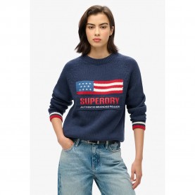 блуза,дамски,пуловери,дамски,плетени,дрехи,superdry,americana,sweater,blue