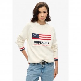 блуза,дамски,пуловери,дамски,плетени,дрехи,superdry,americana,sweater,beige,(ecru)