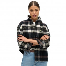 Карирана риза Superdry Check Flannel overshirt - Black (Chocolate / Black Check) карирана,риза,мъжки,якета,дамски,якета,и,палта,superdry,check,flannel,overshirt,black,(chocolate,black,check)