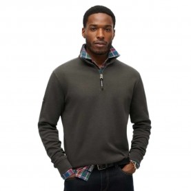 блуза,мъжки,пуловери,superdry,utility,logo,henley,half,zip,sweater,washed,black,(grey)