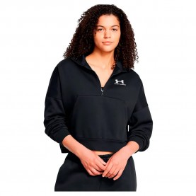 поларена,блуза,дамски,блузи,under,armour,icon,fleece,oversized,half,zip,sweatshirt,black,white,(black)