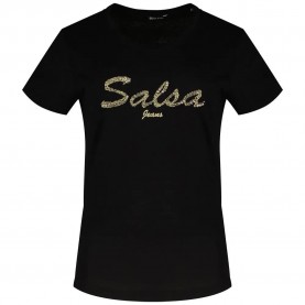 тениска,дамски,тениски,salsa,jeans,lurex,embroidery,branding,short,sleeve,t,shirt,black