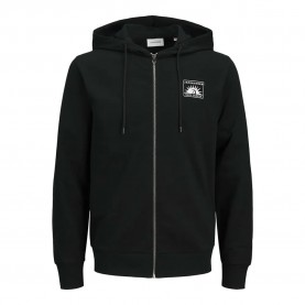 блуза,мъжки,пуловери,jack,&,jones,one,color,summer,full,zip,sweatshirt,black