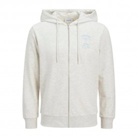 блуза,мъжки,пуловери,jack,&,jones,one,color,summer,full,zip,sweatshirt,white,melange,(white)