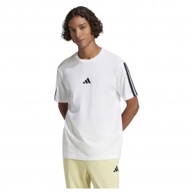 Тениска Adidas Essentials 3 Stripes Single Jersey short sleeve T-shirt - White (White 2 / Black) тениска,мъжки,тениски,adidas,essentials,3,stripes,single,jersey,short,sleeve,t,shirt,white,(white,2,black)