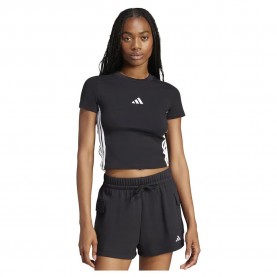 бебешка,тениска,дамски,тениски,adidas,essentials,3,stripes,slim,baby,short,sleeve,t,shirt,black,white,(black)