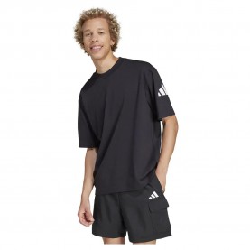 тениска,мъжки,тениски,adidas,essentials,loose,fit,3,bar,logo,short,sleeve,t,shirt,black,(black,white)