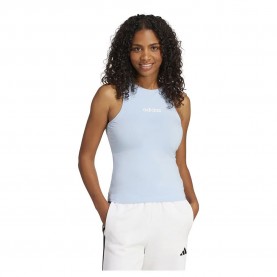 Тениска Adidas Essentials Linear Slim Cotton sleeveless T-shirt - Blue (Glow Blue / White) тениска,мъжки,тениски,дамски,тениски,adidas,essentials,linear,slim,cotton,sleeveless,t,shirt,blue,(glow,blue,white)