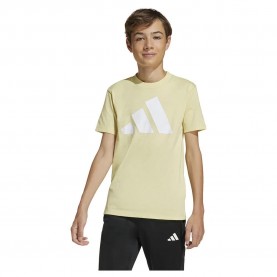 Тениска Adidas Essentials short sleeve T-shirt - Yellow (Powder Yellow / White) тениска,детски,тениски,adidas,essentials,short,sleeve,t,shirt,yellow,(powder,yellow,white)