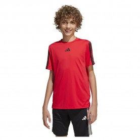 Тениска Adidas Train Essentials 3 Stripes short sleeve T-shirt - Pure Ruby / Black (Red) тениска,детски,тениски,adidas,train,essentials,3,stripes,short,sleeve,t,shirt,pure,ruby,black,(red)