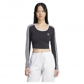 къса,блуза,дамски,топове,adidas,originals,adicolor,3,stripes,crop,long,sleeve,top,black