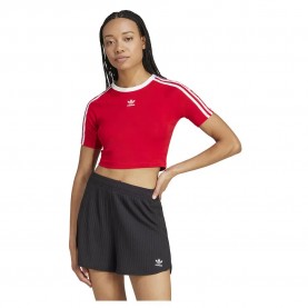бебешка,фланелка,с,къс,ръкав,дамски,топове,adidas,originals,3,stripes,baby,short,sleeve,top,better,scarlet,white,(red)