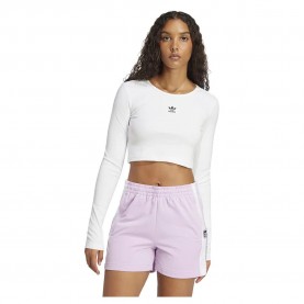 къса,блуза,дамски,топове,adidas,originals,essentials,ribbed,crop,long,sleeve,top,white,(white)