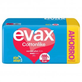 хигиена,тяло,evax,cottonlike,pads,normal,plus,wings,28,units,clear,(multicolor)