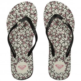 джапанки,дамски,сандали,и,чехли,roxy,by,the,sea,flip,flops,black,(black,white,print)