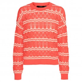 блуза,дамски,пуловери,дамски,плетени,дрехи,vero,moda,bella,sweater,red,(dubarry,stripes,birch)
