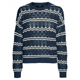 сако,дамски,пуловери,дамски,плетени,дрехи,vero,moda,bella,sweater,navy,blazer,stripes,birch,(blue)