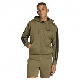 поларена,блуза,мъжки,пуловери,adidas,essentials,3,stripes,fleece,full,zip,sweatshirt,olive,strata,black,(green)