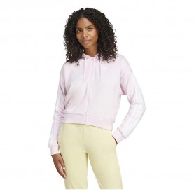 блуза,дамски,блузи,adidas,essentials,3,stripes,french,terry,full,zip,sweatshirt,pink