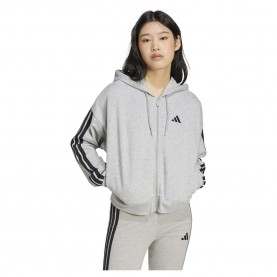 блуза,дамски,блузи,adidas,essentials,3,stripes,french,terry,full,zip,sweatshirt,grey,(medium,grey,heather,black)