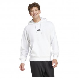 Суичър Adidas Essentials Feelcozy Fleece hoodie - White (White / Black) суичър,мъжки,пуловери,adidas,essentials,feelcozy,fleece,hoodie,white,(white,black)