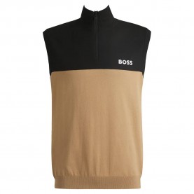 блуза,мъжки,пуловери,boss,golf,v0,01,half,zip,sweatshirt,brown