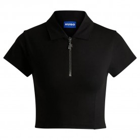 дамски,блузи,с,яка,hugo,dastaja,01,short,sleeve,polo,black