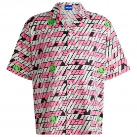 Риза с къс ръкав HUGO Eligino 01 short sleeve shirt - Multicolor (Black) риза,с,къс,ръкав,дамски,ризи,мъжки,ризи,hugo,eligino,01,short,sleeve,shirt,multicolor,(black)