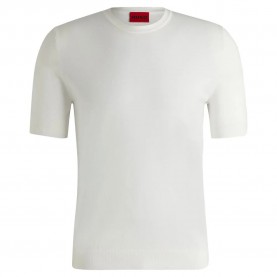 Блуза HUGO San Carl CV short sleeve sweater - White (Natural) блуза,мъжки,пуловери,дамски,пуловери,hugo,san,carl,cv,short,sleeve,sweater,white,(natural)