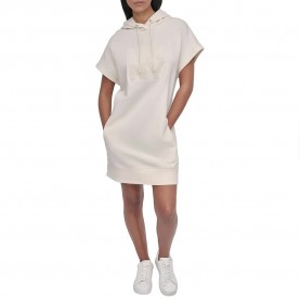 рокля,дамски,поли,и,рокли,dkny,velvet,plush,embroidery,logo,sneaker,short,sleeve,dress,beige