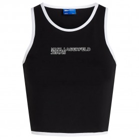 Дънки Karl lagerfeld jeans A2W17024 Sleeveless Top - Black (Black) дънки,дамски,топове,karl,lagerfeld,jeans,a2w17024,sleeveless,top,black,(black)