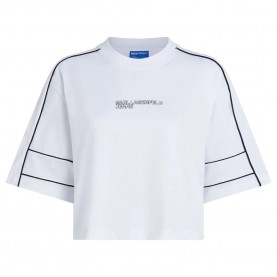 тениска,дамски,тениски,karl,lagerfeld,relaxed,cropped,piping,short,sleeve,t,shirt,white
