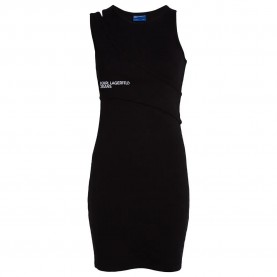 рокля,дамски,поли,и,рокли,karl,lagerfeld,ribbed,sleeveless,short,dress,black