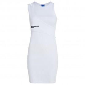 рокля,дамски,поли,и,рокли,karl,lagerfeld,ribbed,sleeveless,short,dress,white