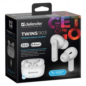 слушалки,слушалки,defender,twins,903,wireless,earphones,white,(white)