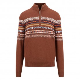 блуза,мъжки,пуловери,fynch,hatton,1411320,half,zip,sweater,brown,(hazel)