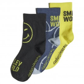 чорапи,детски,чорапи,adidas,smiley,world,crew,socks,3,units,multicolor,(carbon,preloved,ink,bright,yellow)