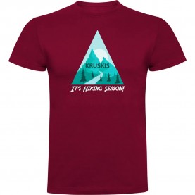 тениска,мъжки,тениски,kruskis,hiking,season,short,sleeve,t,shirt,dark,red,(red)