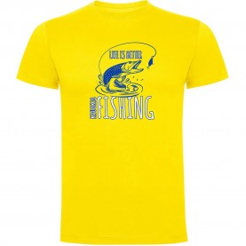 тениска,мъжки,тениски,kruskis,life,is,better,fishing,short,sleeve,t,shirt,yellow
