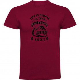 тениска,мъжки,тениски,kruskis,life,is,simple,short,sleeve,t,shirt,dark,red,(red)