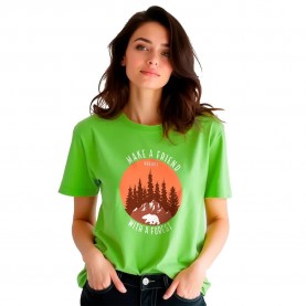 тениска,дамски,тениски,kruskis,make,a,friend,short,sleeve,t,shirt,green,(light,green)