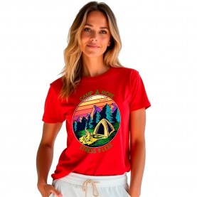 Тениска Kruskis Stress Less short sleeve T-shirt - Red (Red) тениска,дамски,тениски,kruskis,stress,less,short,sleeve,t,shirt,red,(red)