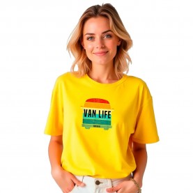 тениска,дамски,тениски,kruskis,van,life,short,sleeve,t,shirt,yellow,(yellow)