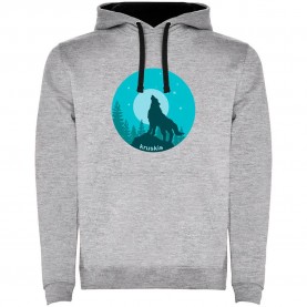 суичър,мъжки,пуловери,kruskis,wolf,night,hoodie,heather,grey,black,(grey)
