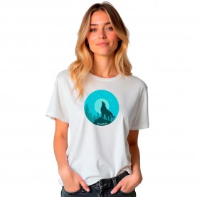 Тениска Kruskis Wolf Night short sleeve T-shirt - White (White) тениска,дамски,тениски,kruskis,wolf,night,short,sleeve,t,shirt,white,(white)